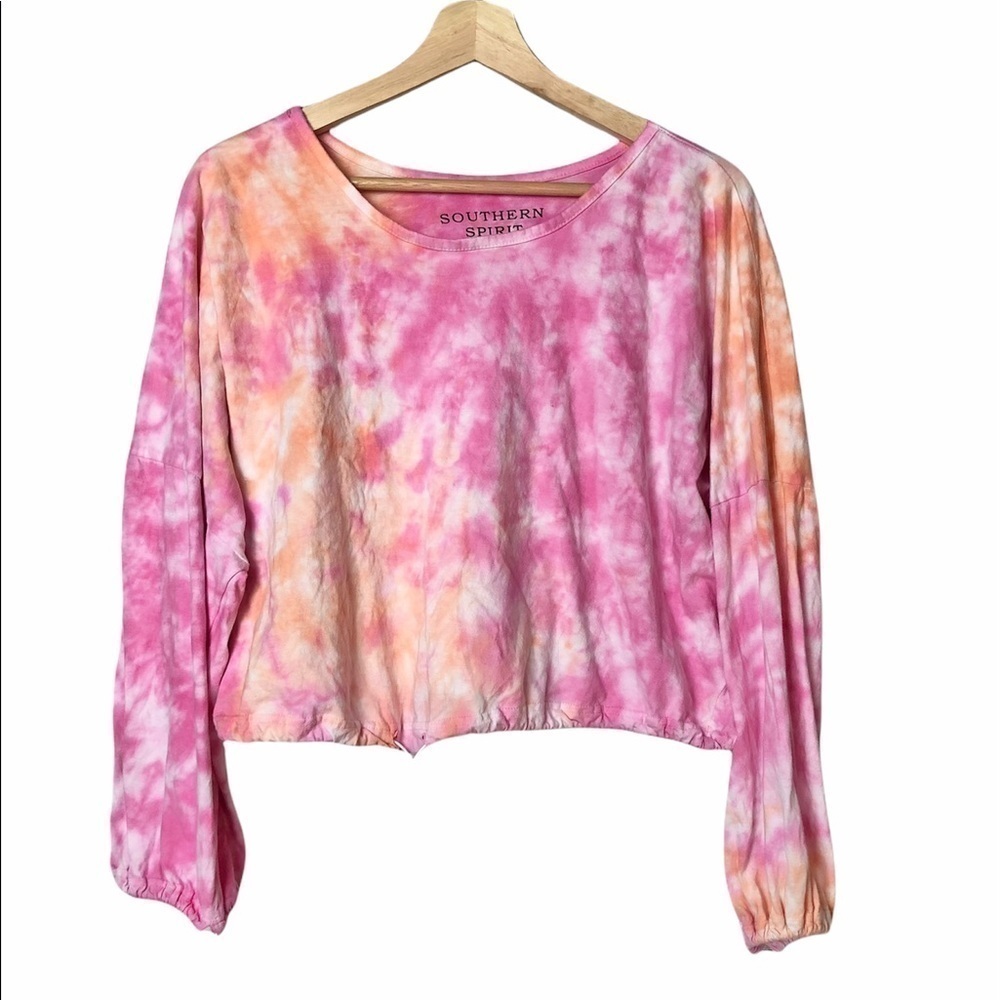 Southern Spirit Crop Tie Dye Long Sleeve‎ Tee M